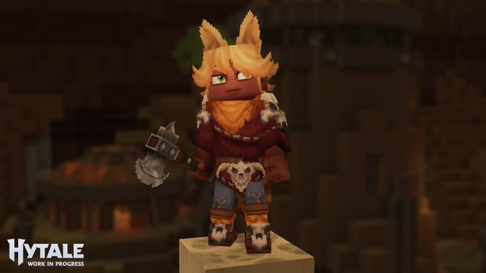 Cosmético de Hytale con temática de explorador felino